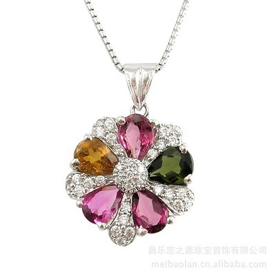 美宝蓝珠宝925纯银天然碧玺吊坠项链 批发优势与产品详解